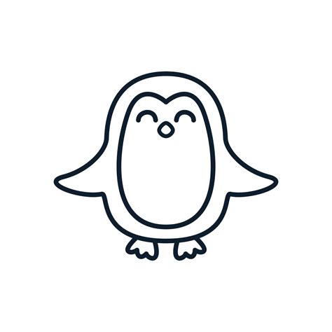 penguin cute cartoon happy line logo icon illustration vector 5488204 Vector Art at Vecteezy