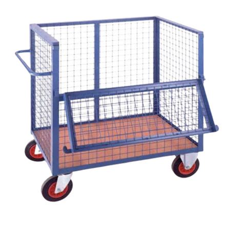 40x78 Inches Paint Coated Mild Steel Material Handling Trolley With