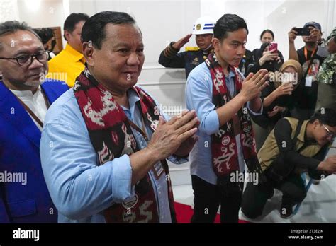 Presidential Candidate Prabowo Subianto Left And His Running Mate