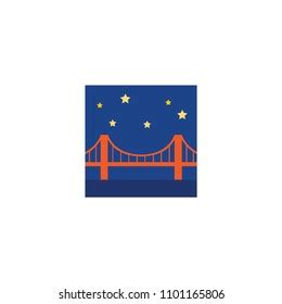 Bridge Night Vector Flat Icon Stock Vector (Royalty Free) 1101165806 ...