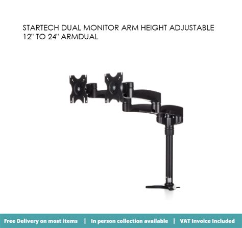 StarTech Dual Monitor Arm Height Adjustable 12″to 24″ ARMDUAL | Silicon ...