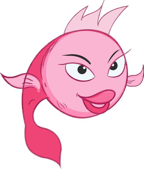 Cartoon pink fish illustration vector. 24379651 Vector Art at Vecteezy