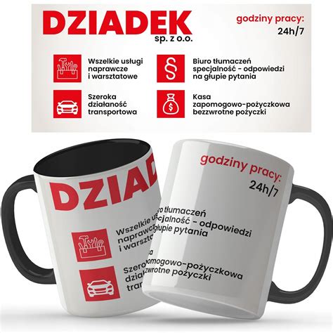 Kubek Ceramiczny Na Dziadek Sp Z O O Ml Stylecouture Czarny