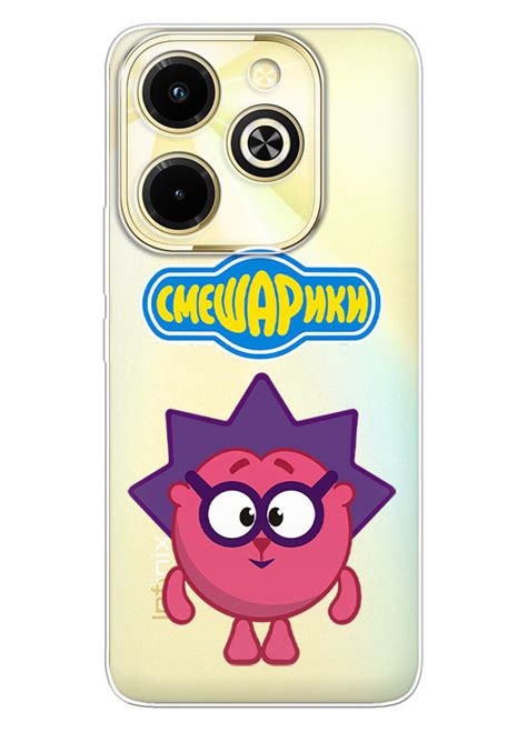 Infinix Hot i чехол из прозрачного силикона Smeshariki Смешарики лого с Ежиком