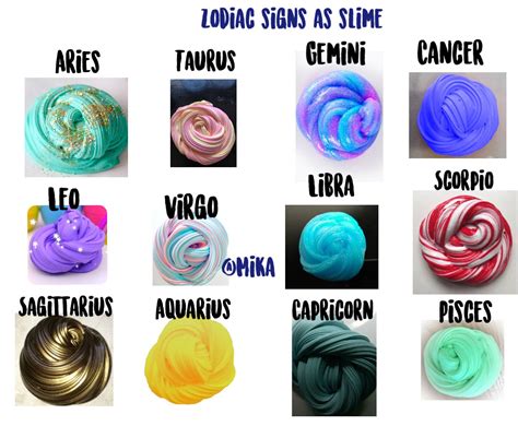 Zodiac Signs As Slime Libra Aquarius Capriccios And More