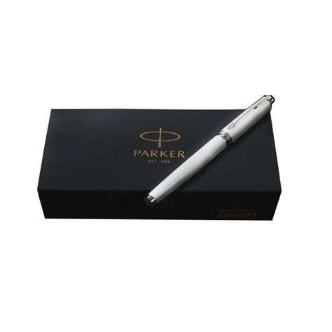 Parker Ambient White Chrome Trim Roller Ball Pen