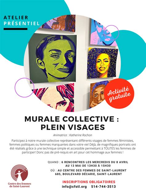 Murale Collective Plein Visages Centre Des Femmes De Saint Laurent