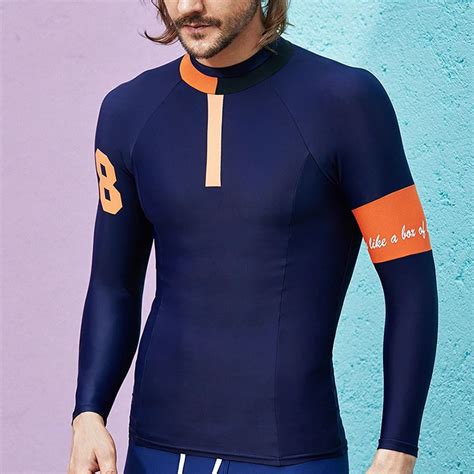 Uv Protect Surfing Rash Guard T Shirt Men Sexy Swimwear Long Sleeve