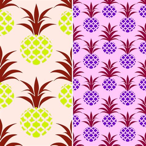 Premium Psd A Set Of Different Colored Pineapples With A Pink Background