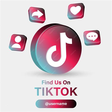 Premium Vector Follow Us On Tiktok Social Media Logos With 3d Logo In