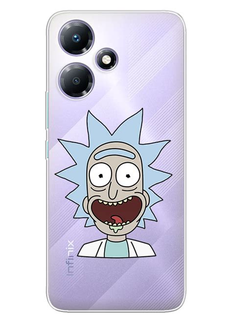 Infinix Hot 30i чохол силіконовий прозорий Rick and Morty Рік та Морті сміх професора крупним