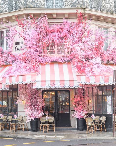 Pink Paris Art Paris Art Print Boutique Exterior Store Fronts Paris Flowers Pink Cafe Cute