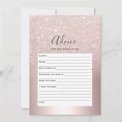 Rose Gold Glitter Ombre Foil Advice Bridal Shower Nz