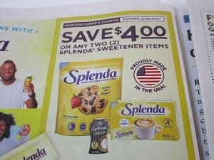15 Coupons $4/2 Splenda Sweetener Items 2/28/2021