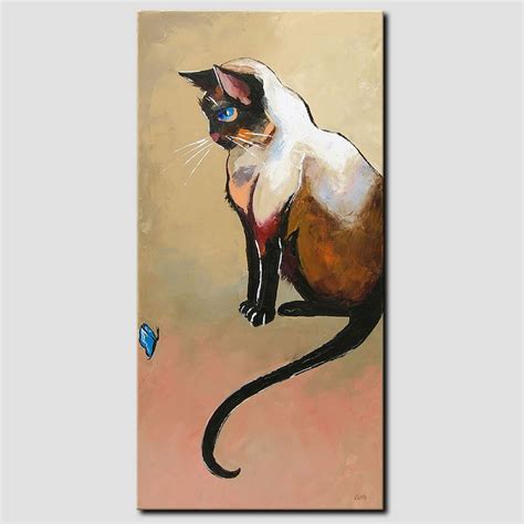 Novaarte Acryl Gem Lde Katze Original Modern Abstrakt Malerei Tier