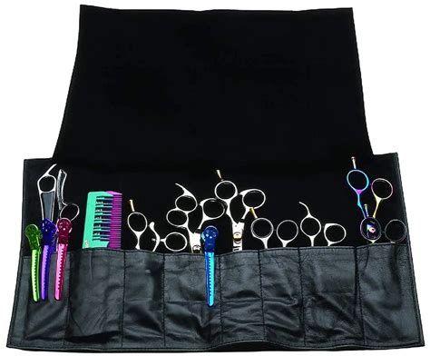 Salon Hairdressing Tools Roll Up Case Pouch Genuine Leather Hair