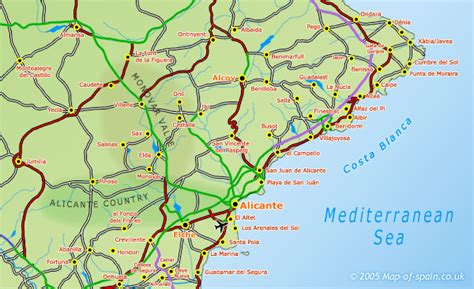 Map Of The Costa Blanca Map