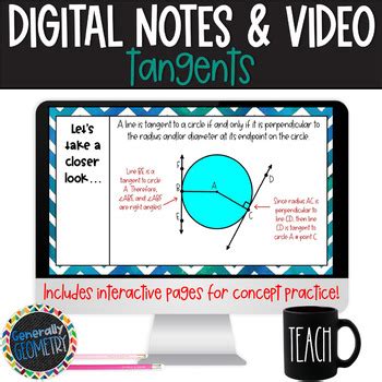 Tangents In Circles Geometry Digital Guided Notes And Video TPT