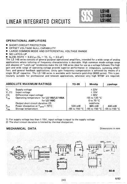 Ls Datasheet Pdf Operational Amplifiers