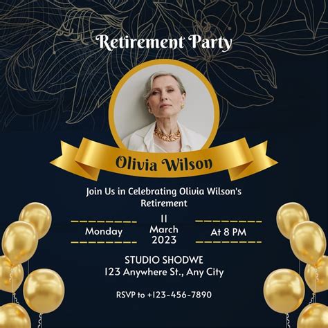 Free Custom Printable Retirement Party Invitation Templates Canva