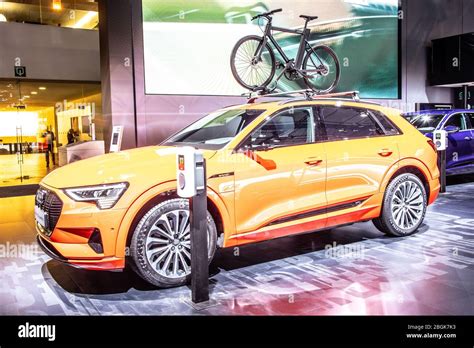 Brussels Belgium Jan Electric Audi E Tron Quattro Suv With