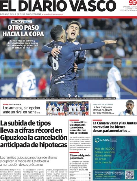 Portada El Diario Vasco Lunes De Enero De