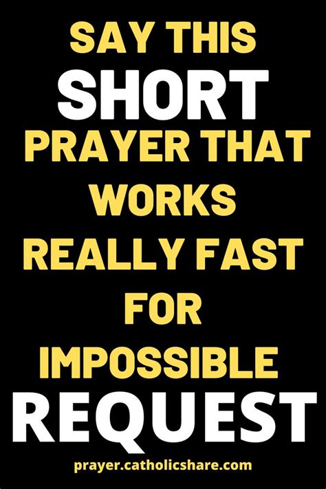 Say This Short Prayer That Works Really Fast For Impossible Request