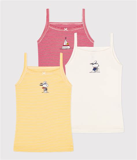 Confezione Da 3 Canottiere Bambina Con Spalline In Cotone Petit Bateau