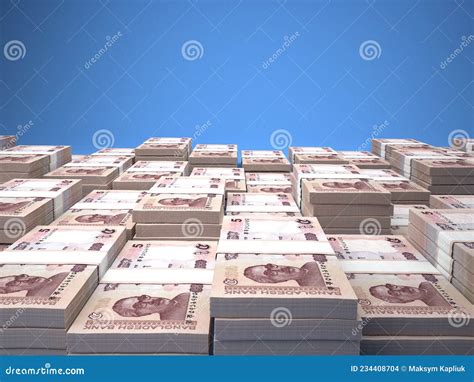 Taka Money Taka Banknotes 5 Bdt Bengali Bills 3d Illustration