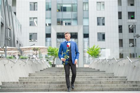 Elegant Man In Tux Man Wearing Tux Bowtie Outdoor Stock Image Image