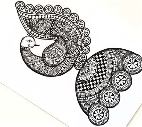 Peacock Jhumka Mandala Art Design Art Drawing Hand Painting Art