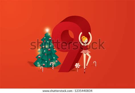 Ninth Day Christmas Twelve Days Christmas Stock Vector Royalty Free