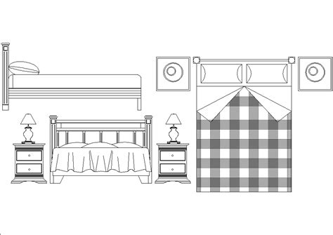 Bedroom blocks in AutoCAD | Download CAD free (41.57 KB) | Bibliocad