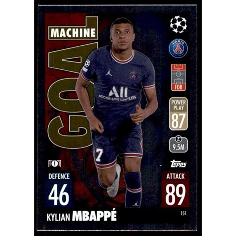 Buy 2021 22 Topps Match Attax UEFA Champions League 151 Kylian Mbappe