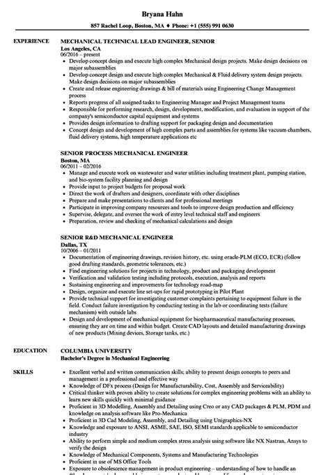 Mechanical Senior Mechanical Engineer Resume Samples Velvet Jobs