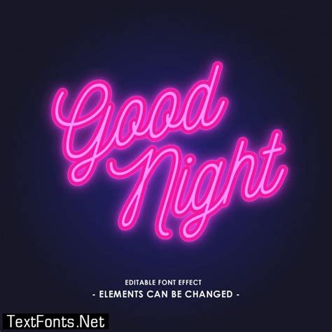 Neon light font effect