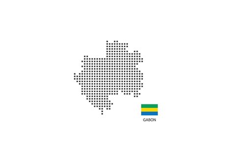 Vector Square Pixel Dotted Map Of Gabon Isolated On White Background