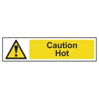 Caution Hot Sign 200mm X 50mm