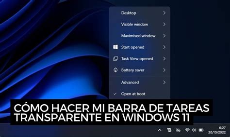 Como Poner Barra De Tareas Transparente En Windows 11 100 Funcional