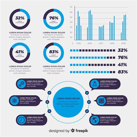 Modèle D infographie Design Plat Avec Graphique Vecteur Gratuite