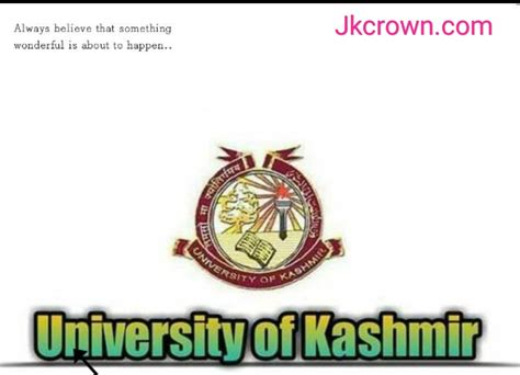 Kashmir University Date Sheet For GE OE Courses Of 1st Semester