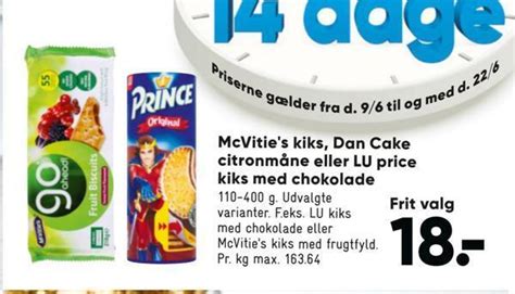 Mcvitie s kiks dan cake citronmåne eller lu price kiks med chokolade