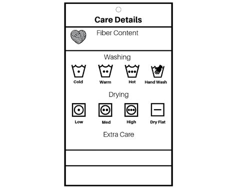 Printable care instructions laundry care tags printable pdf handmade