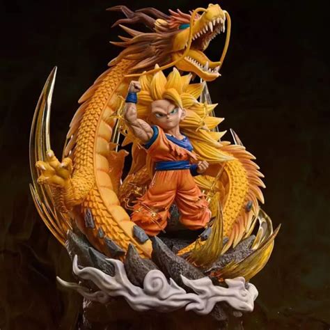 15cm Dragon Ball Z Son Goku Ssj3 Figure Gk Dbz Golden Ryuken Dragon