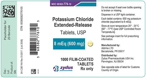 Potassium Chloride Tablet Film Coated Extended Release