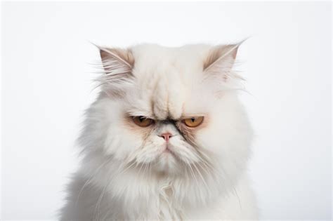 Premium Photo | A white cat with a very big sad face