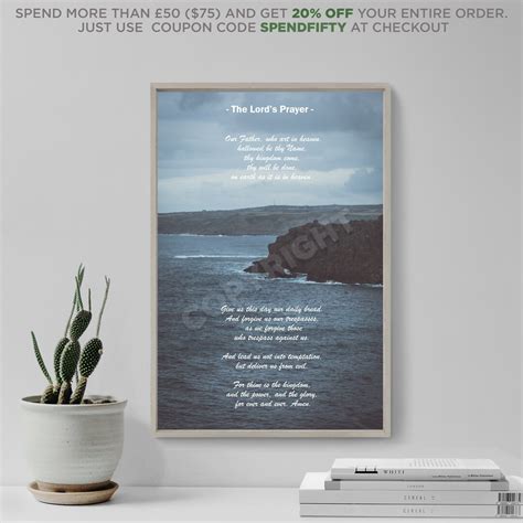 The Lords Prayer Poem Art Print Poster T Photo Quote Wall Home
