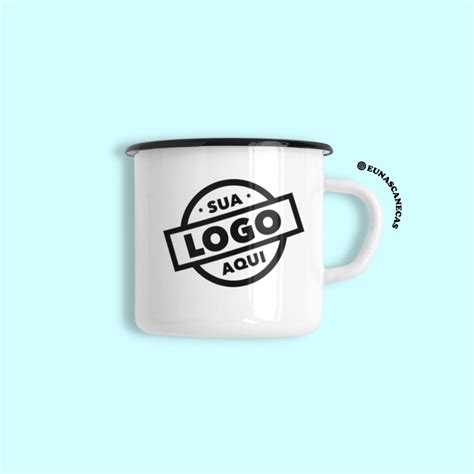 Caneca Esmaltada Personalizada Ml Sua Logo Aqui Escorrega O Pre O