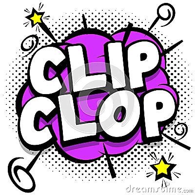 Clip Clop Comic Bright Template With Speech Bubbles On Colorful Frames