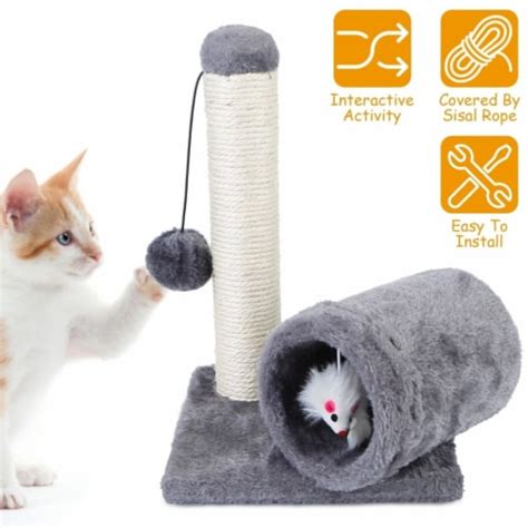 Cat Scratching Post Cat Kitten Sisal Scratch Post Toy With Tunnel 1